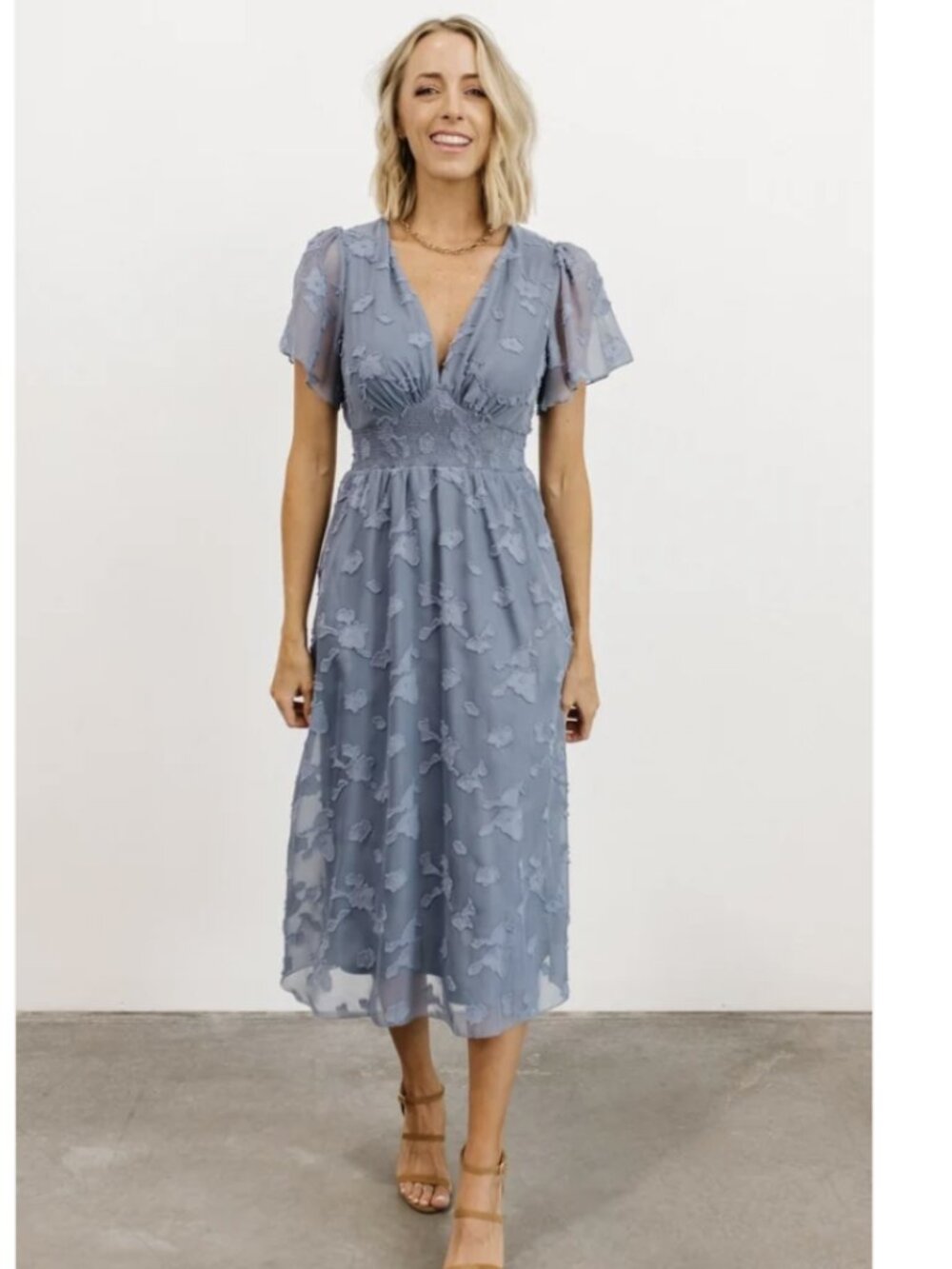 June Smocked Midi Dress